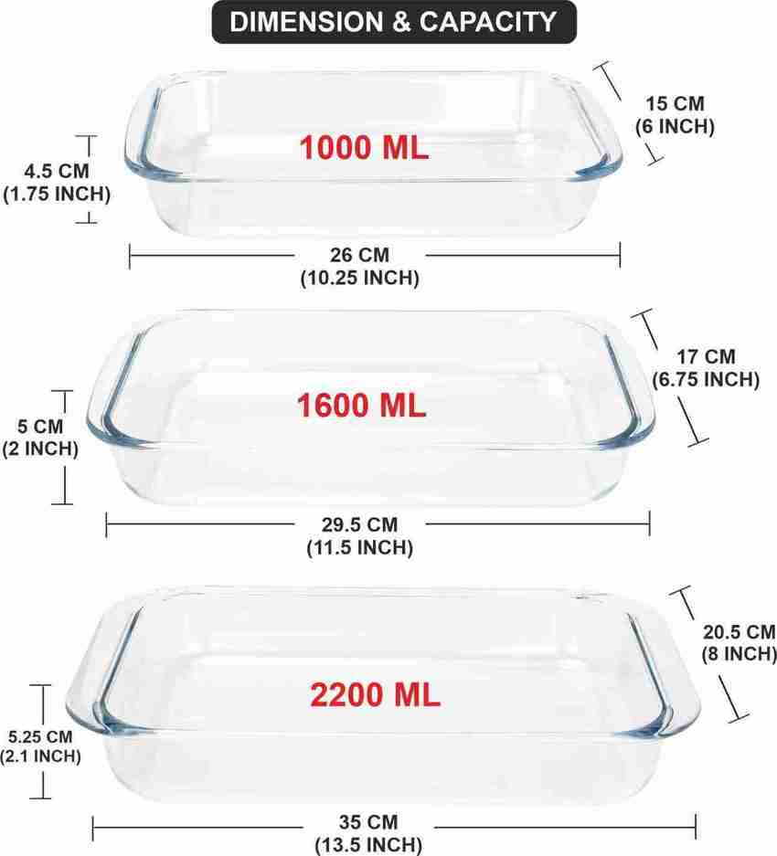 MDNSHO BOROSILICATE GLASS MICROWAVE RECTANGULAR BAKING DISH 1000 ML 1600 ML 2200 ML Baking Dish Price in India Buy MDNSHO BOROSILICATE GLASS MICROWAVE RECTANGULAR BAKING DISH 1000 ML 1600 ML 2200