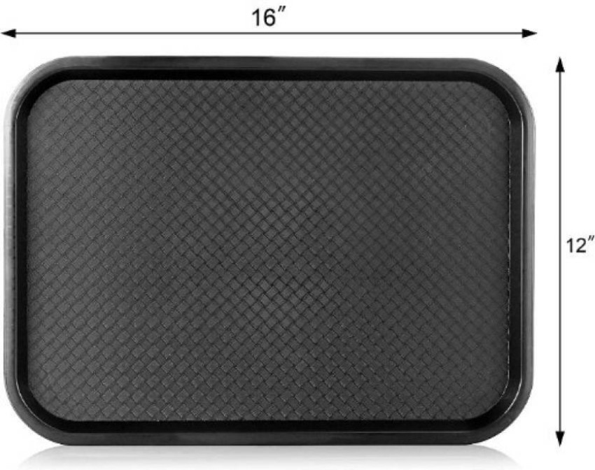 Rectangle Black Plastic Fast Food Tray - 12 x 16 - 50 count box