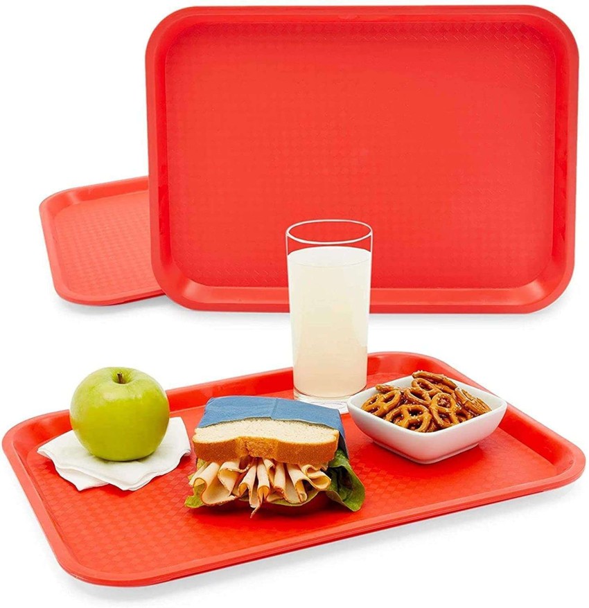 Black plastic fast food serving tray ideal for restaurant, pub, canteen &  hotel