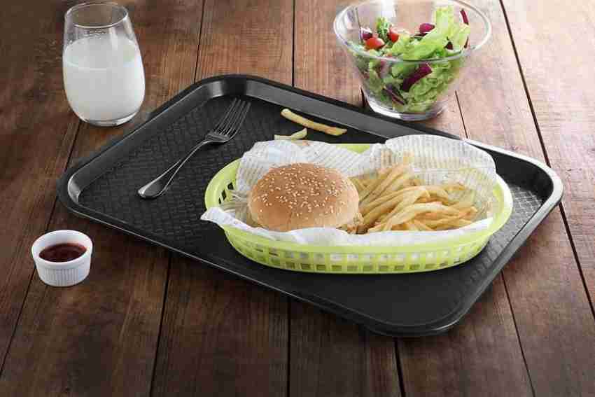 Rectangle Black Plastic Fast Food Tray - 12 x 16 - 50 count box