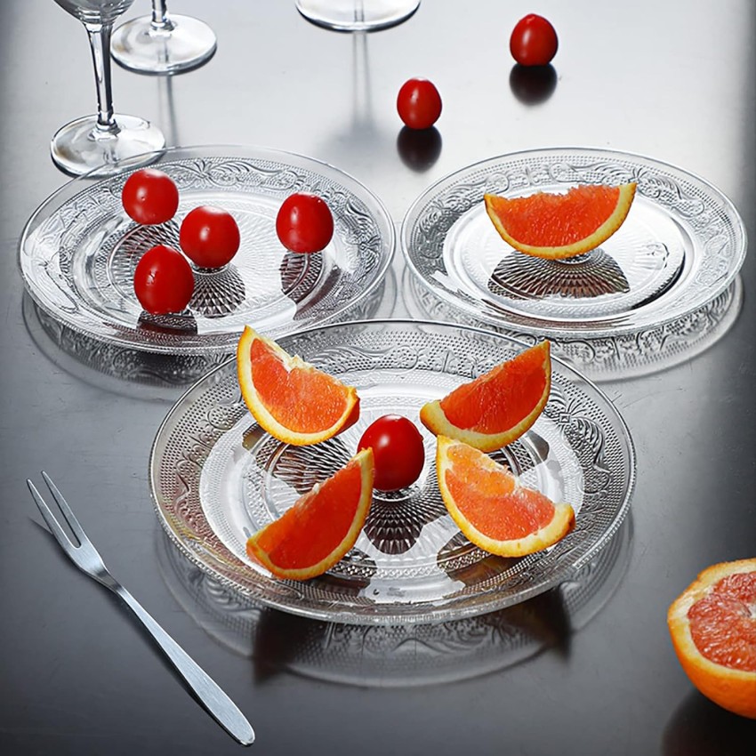 GREATZOMALL Glass Salad Plates 7 Inches Fruit Dessert Plates Clear Glass Dinnerware Half Plate Price in India Buy GREATZOMALL Glass Salad Plates 7 Inches Fruit Dessert Plates Clear Glass Dinnerware Ha...