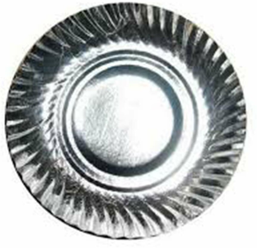 GURUKRUPA ENTERPRISES Round Silver Coated Paper Plates I