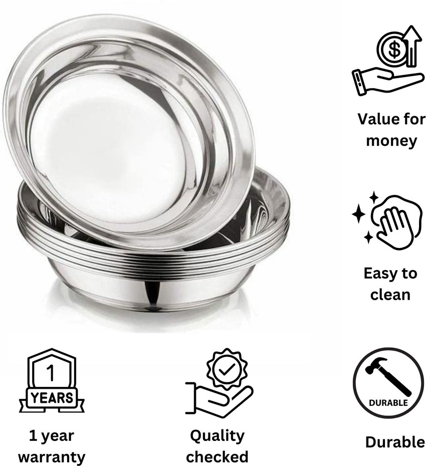 Kitdor Steel Deep Plates Dinner Plate Price in India Buy Kitdor Steel Deep Plates Dinner Plate online at Flipkart