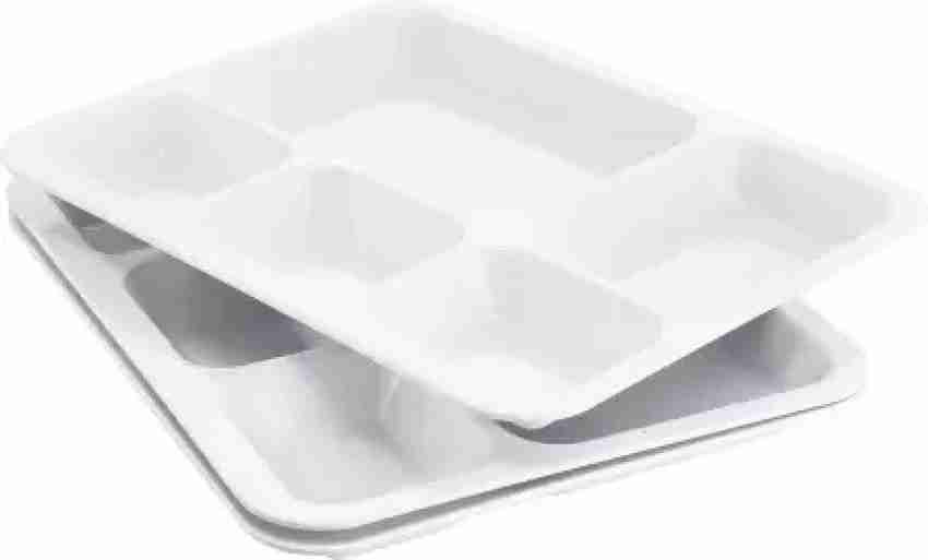 White 10 Compartment Plate -  - Virgin Plastic Thalis & Price  Match!