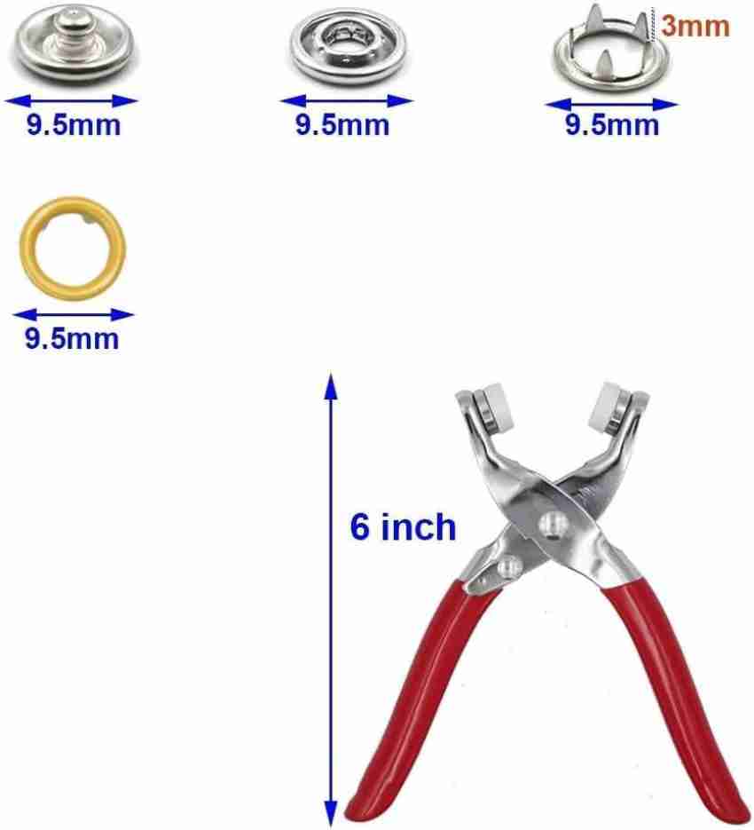 100pc Thickened Snap Fasteners Kit Metal Copper Five Claw Buckle Set with  Hand Pressure Pliers Tool