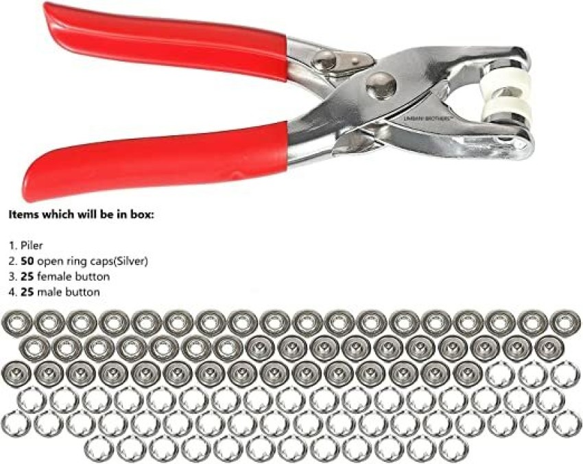 Plier Tool Metal Snap Button 100pcs Thickened Snap Fastener Kit