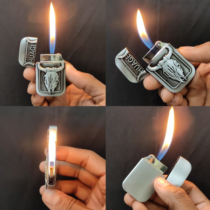 Crokroz Premium Essential Refillable Huage Silver Heavy Quality Design  Lighter Waterproof Outdoor Survival Tool Men's Smoking Lighter Jet Flame Pocket  Lighter Price in India - Buy Crokroz Premium Essential Refillable Huage  Silver