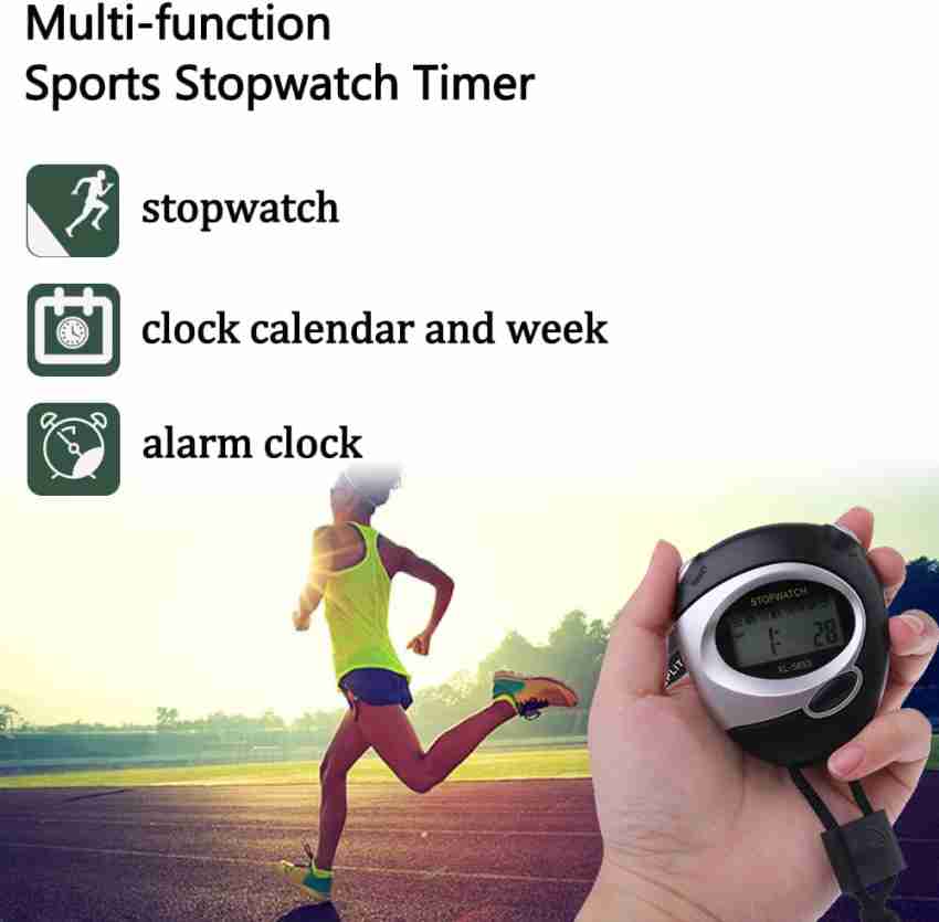 Digital Timer Multi-Functional Stop Watch (Black)