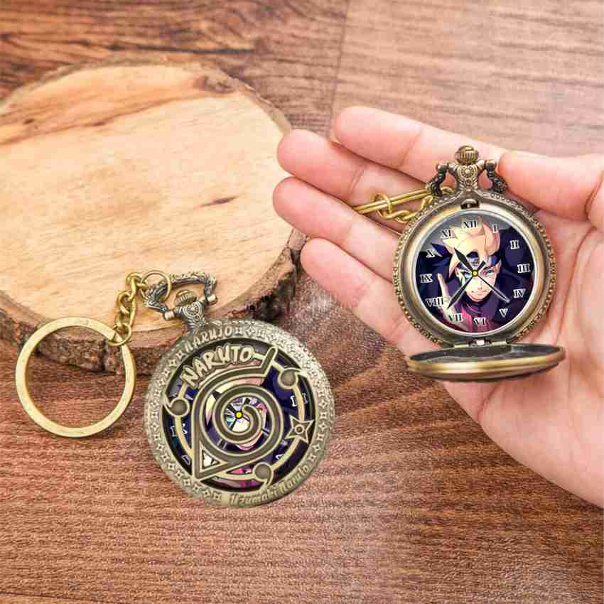 GT Gala Time Bronze Pocket Watch Anime Boruto Print Dial Metallic