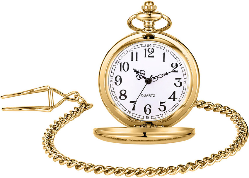 HASTHIP Pocket Watch with Chain for Men Antique Retro Style Alloy Pocket Watch Special Birthday Gift for Husb 4.6 CM Diameter Golden Alloy Golden Metal Pocket Watch Chain Price in India Buy HASTHIP P...