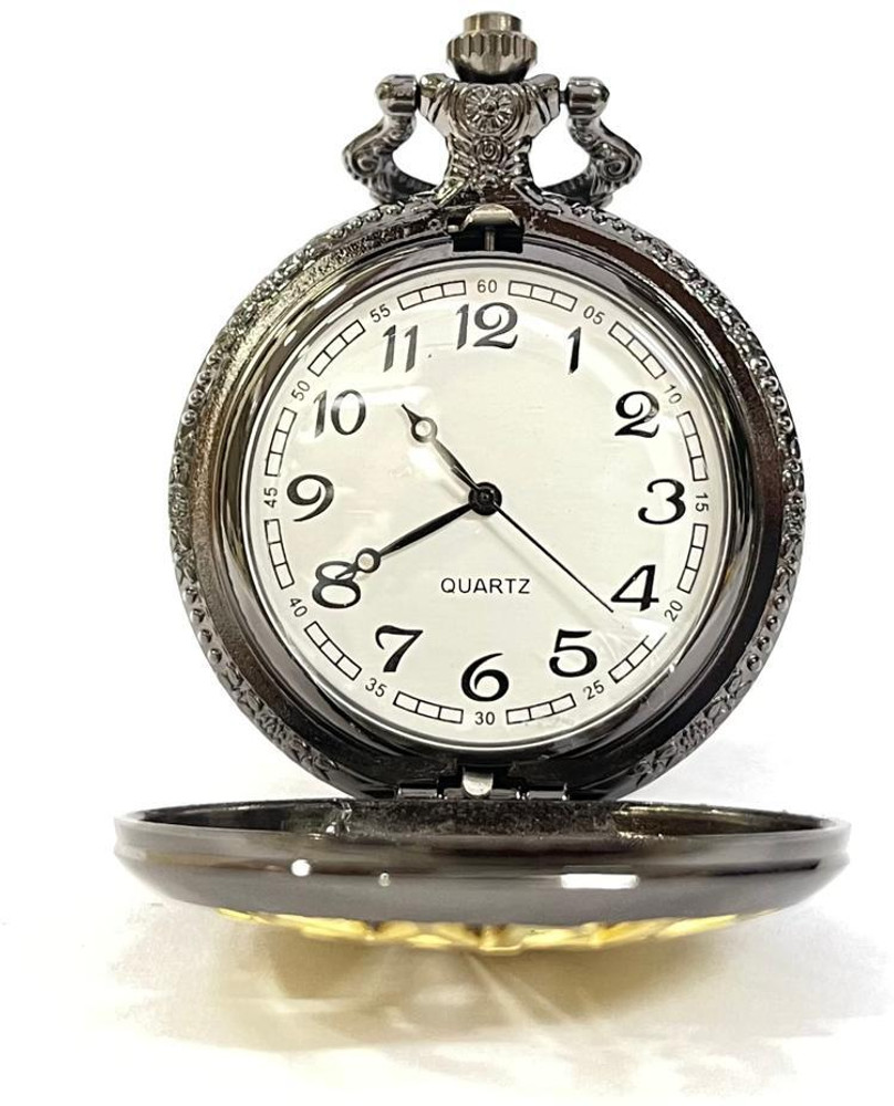 Mubco Antique Style Paris Quartz Pocket Watch Keychain Vintage