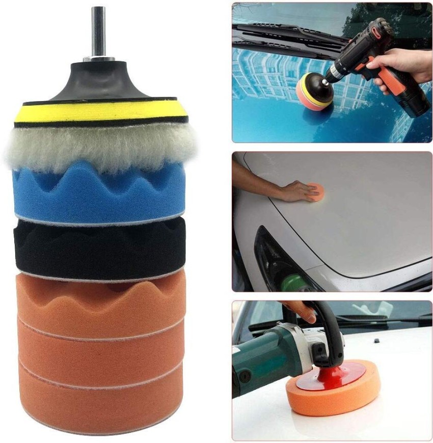 7Pcs 7 Inch Polishing Pads Sponge Waxing Foam Buff Buffing Kit For Car  Polisher
