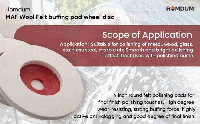 BUY Homdum MAF Wool Felt buffing pad wheel disc, 4 inch angle grinder