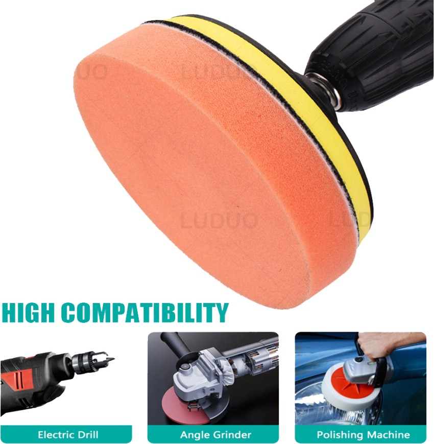 Drill Buffing pad Kit Adapter Car Gross Polish Polisher Sponge Set  4\\\'\\\' Automotive Car Detail