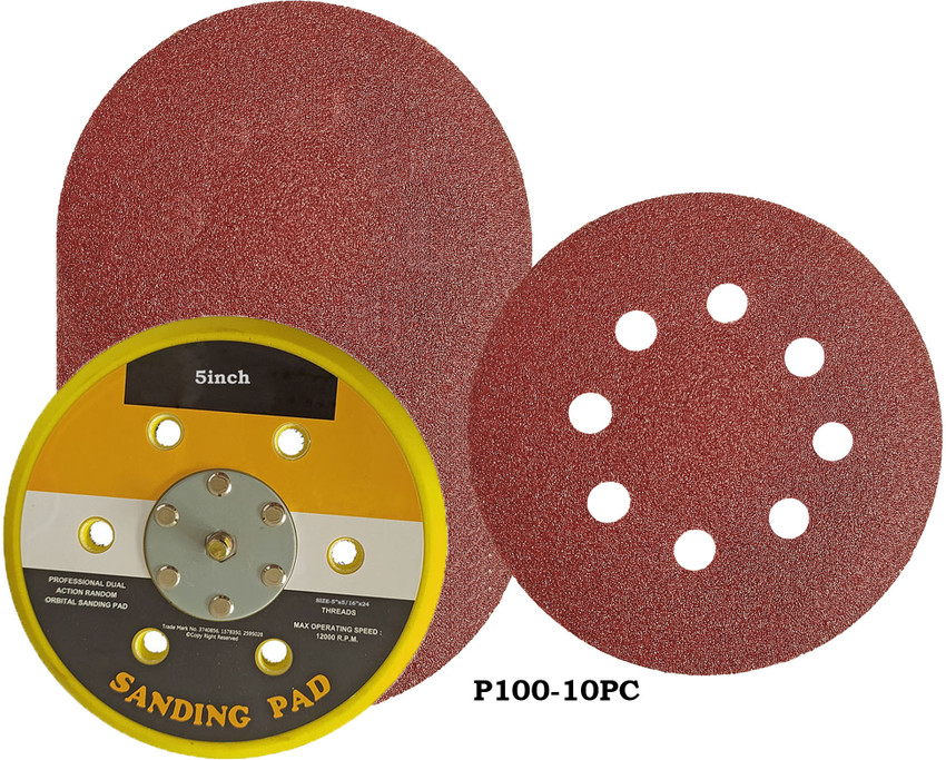DUMDAAR 5inch Orbital Sanding pad Valcro disc with P100 Sand paper 10pc Pack of 11 Wood Polisher Price in India Buy DUMDAAR 5inch Orbital Sanding pad Valcro disc with P100 Sand