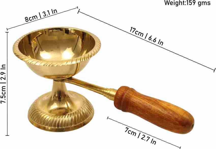 Spillbox Traditional Brass Diya For Puja, Pooja Aarti