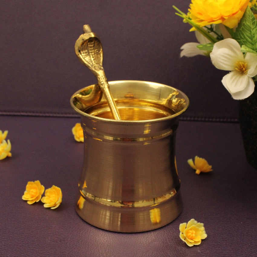 shinde exports Brass/Pital ladle/ pali/ spoon for pooja daily use
