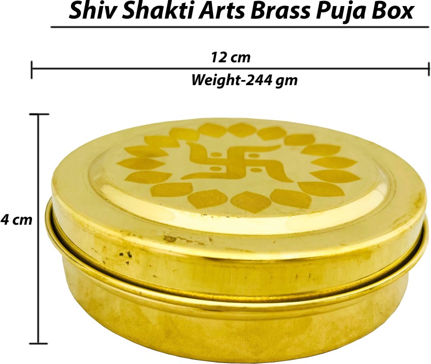 100% Pure Brass Box, jewellery Box, pital Dibbi, Puja - Mandir  Roli/chawal/chandan/kumkum Puja Box/dabbi-size No 1 at Rs 699, Brass Box  Set