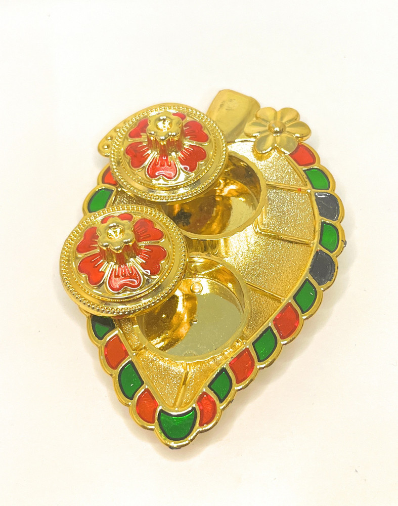 omaya jewels Graceful Leaf Design Thali for Raksha Bandhan Brass