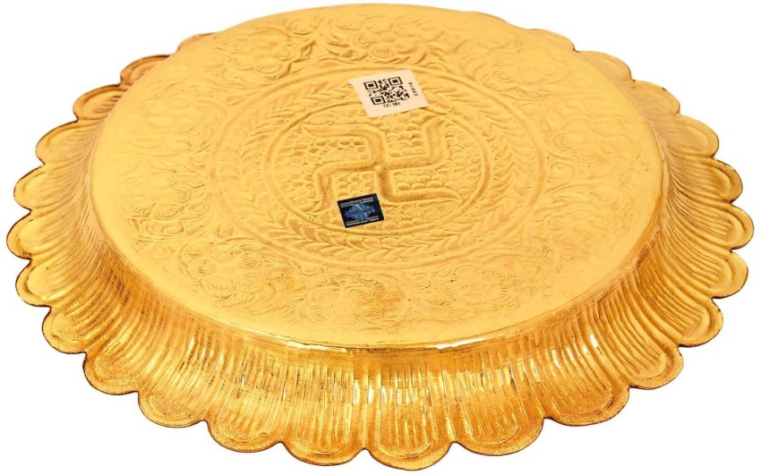 Buy Indian Art Villa Pure Brass Astmanghal Puja Thali Set, Spiritual Item,  8.1 Online - Indian Art Villa
