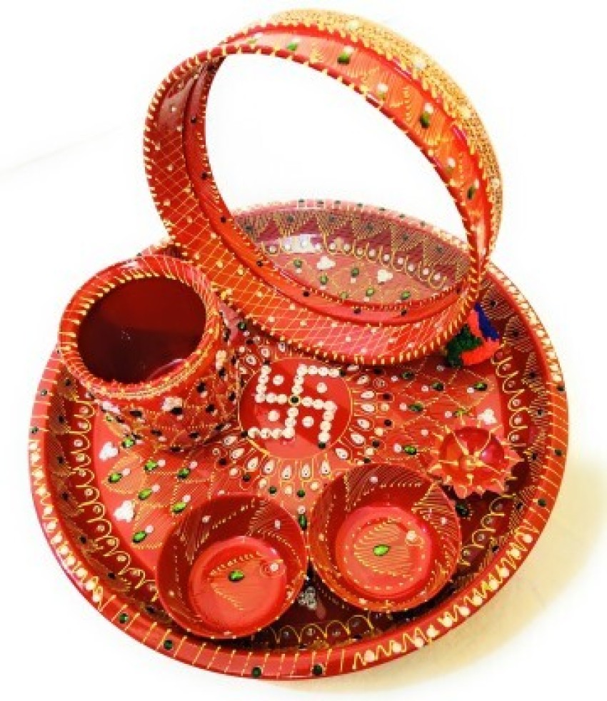 Pooja thali of karwa hot sale chauth