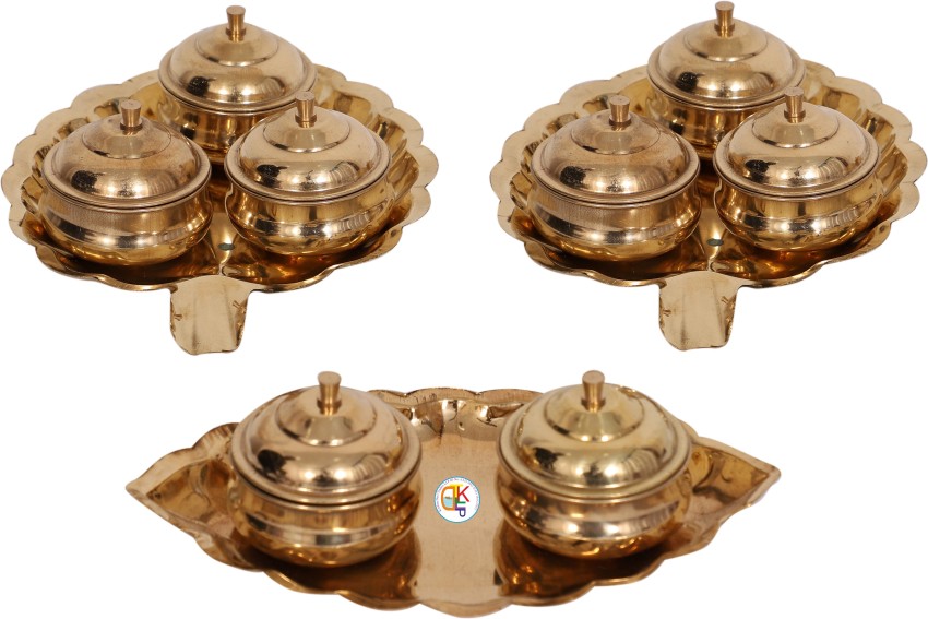 Brass Copper Puja Set All in One ( Medium )