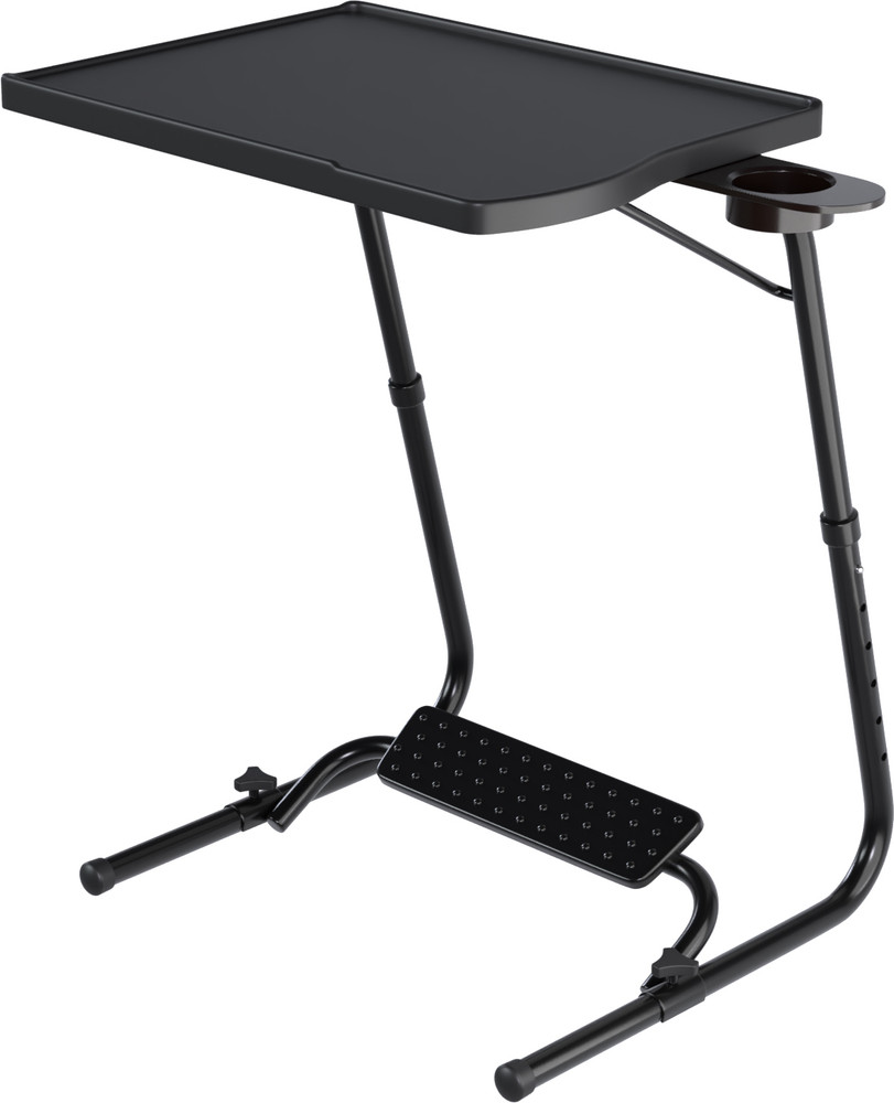 TABLE MAGIC Black Pro Executive Laptop Table with Footrest and Cup