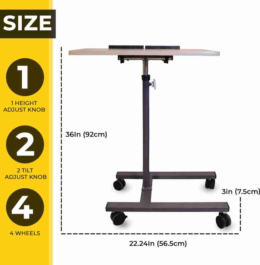 Movable computer outlet table with wheels