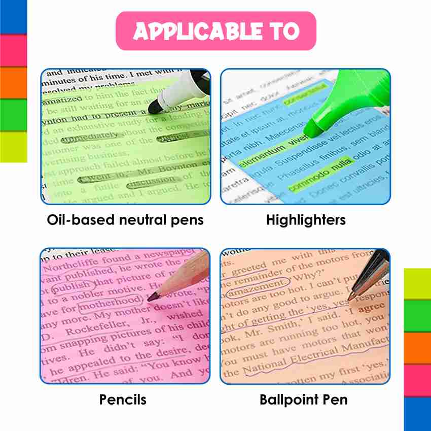 TRUEFLAIR Transparent Sticky Notes3.00x3.00inches 5 Color  Sticky Notes Clear Self-Sticky 50 Sheets Every Color Pack Of 250 Sheet  Premium Waterproof Sticky Notes, 5 Colors - Sticky Notes