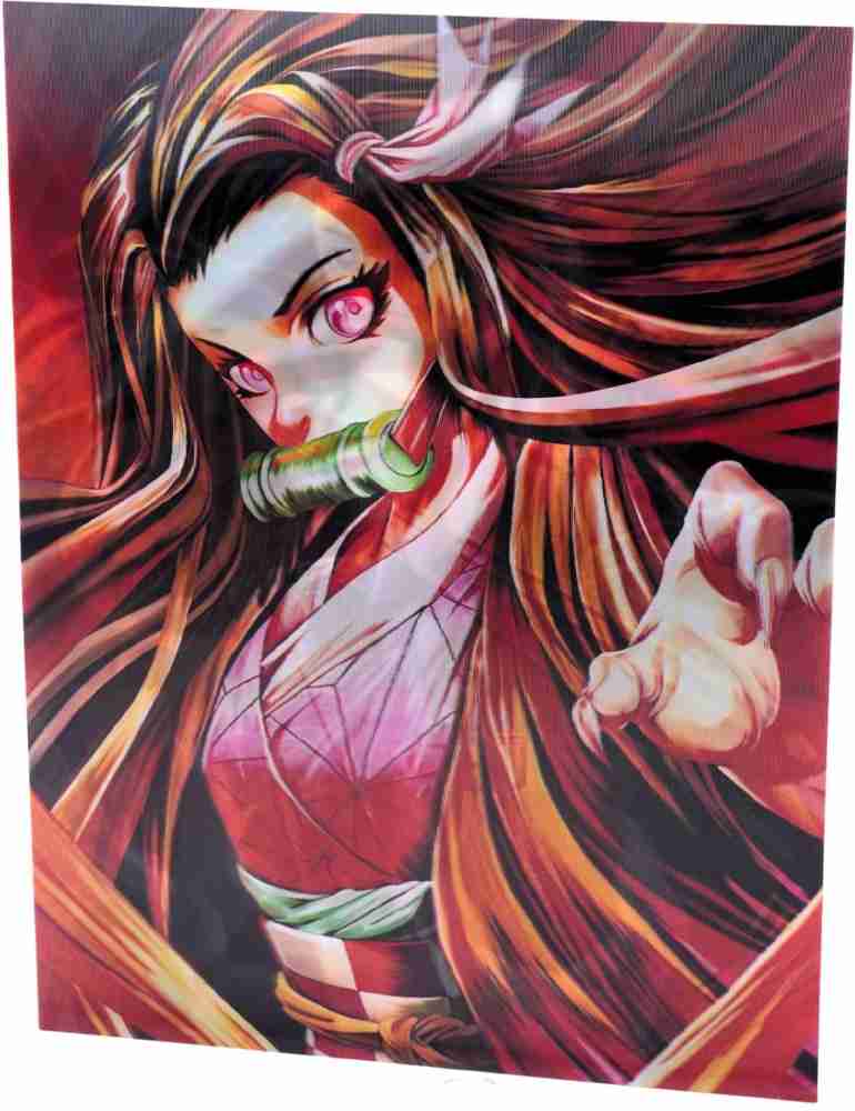 Demon Slayer 3D Poster Nezuko Tanjirou Zenitsu Wall Art 3D Flip