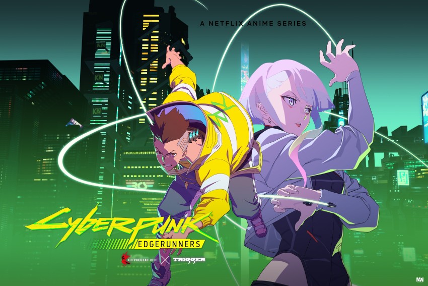 Cyberpunk Edgerunners David and Lucy Poster 18 x 12 inch 300 GSM