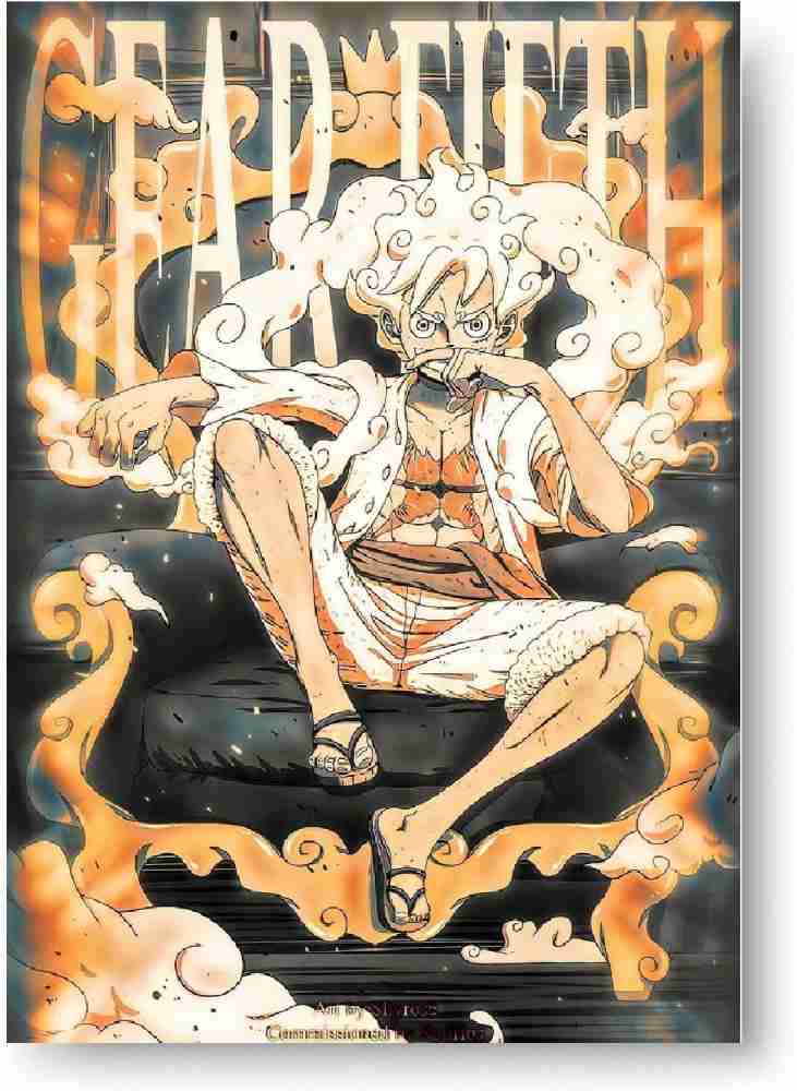 Anime One Piece Poster Gear 5 Luffy HD Print Canvas Painting Wall Art For  Living Room Bedroom Office Decor 12x16.5inch, Unframed