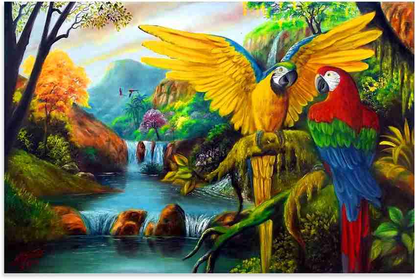 Beautiful on sale parrot wallpaper