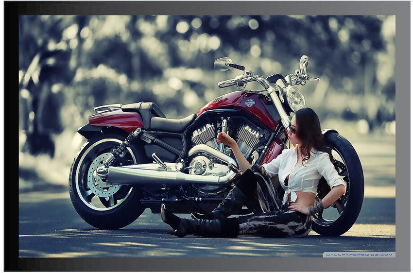 Super Bikes Frame Poster For Room Synthetic Wood Gloss Lamination