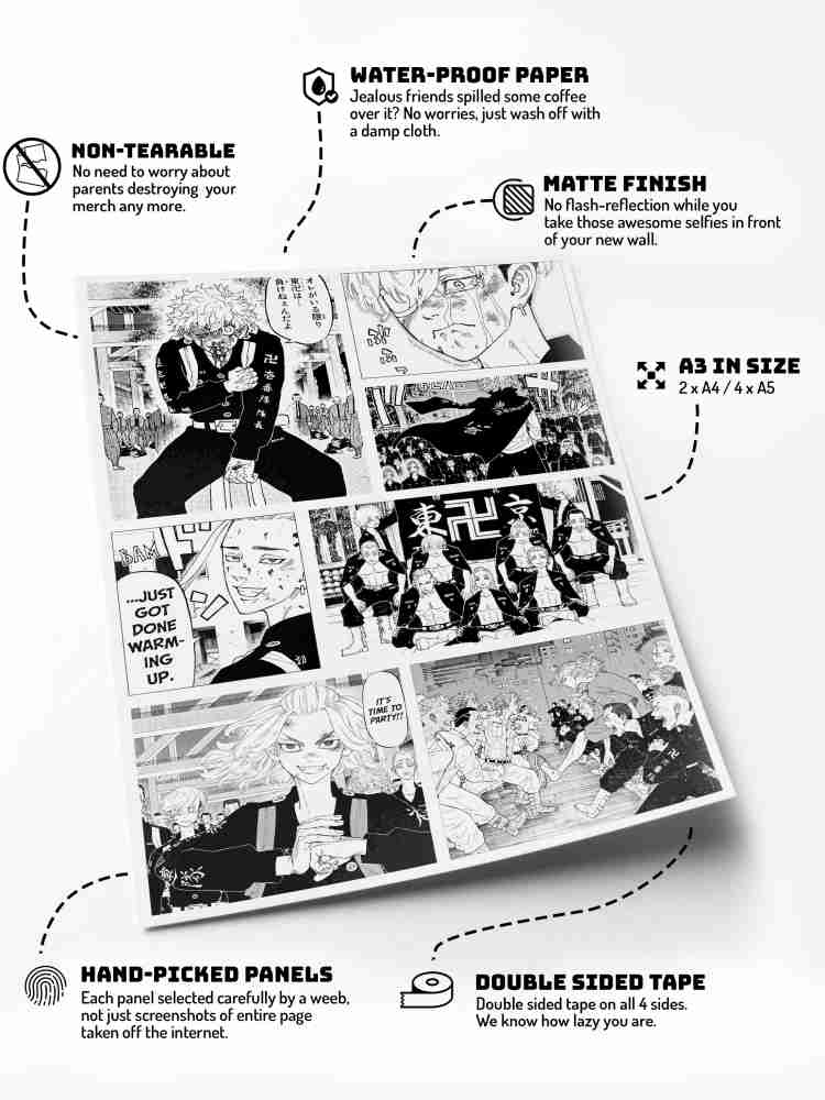Tokyo Revengers Anime Toman Manga Wall Posters, Waterproof Non