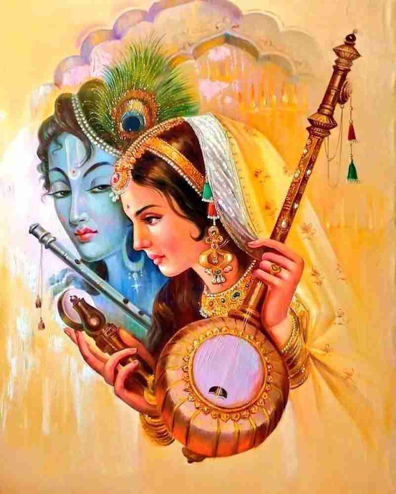 Krishna and Mira bai aesthetic poster Photographic Paper ...