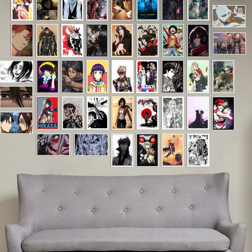 Anime Room Decor Aesthetic Pictures Wall Collage Kit 50pcs (z)