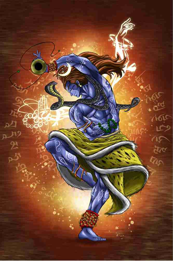Unframed Rolled Wall Sticker Poster Big Shiv Tandav 24 X 36 Fine Art Print Religious posters in India Buy art film design movie music nature and educational paintings wallpapers at Flipkart