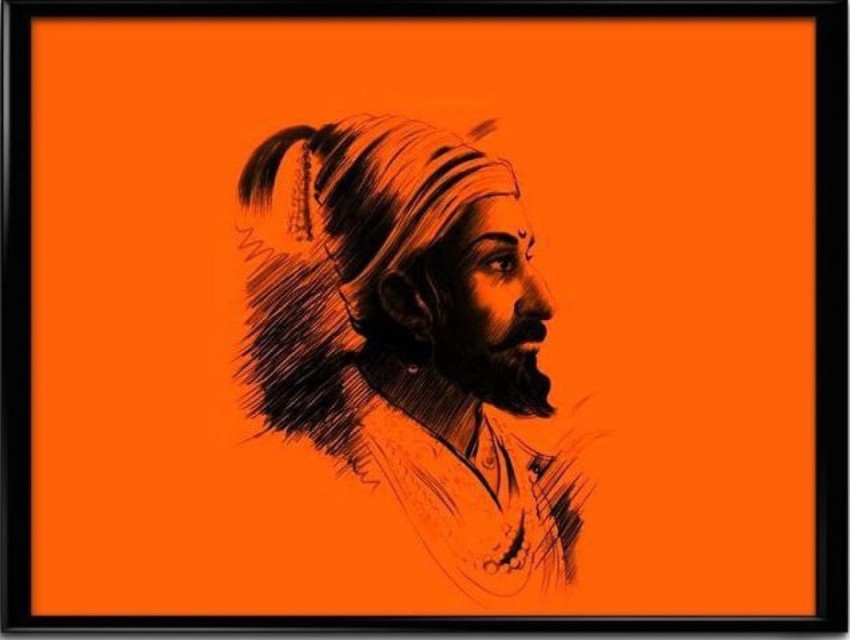 White Shivaji Maharaj Portrait, Size: A3