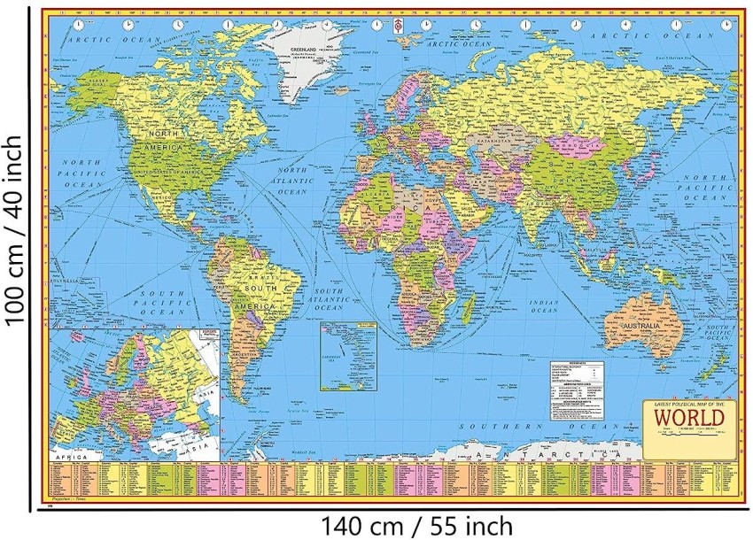 Wall Map - Political World - 100 x 61.5 cm