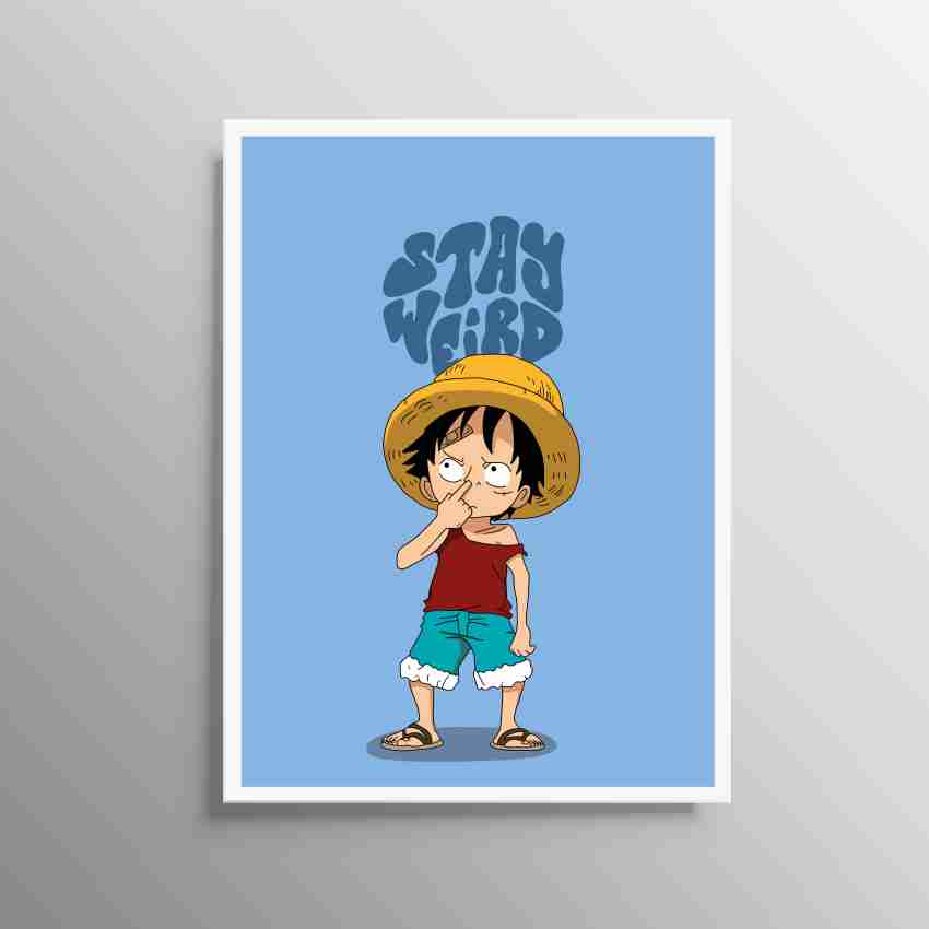 ANIME POSTER FRAME ONE PIECE LUFFY A4 SIZE FRAMED POSTER - Wall Poster For  Home And Office , Photographic Paper (11.69 inch X 8.27 inch)