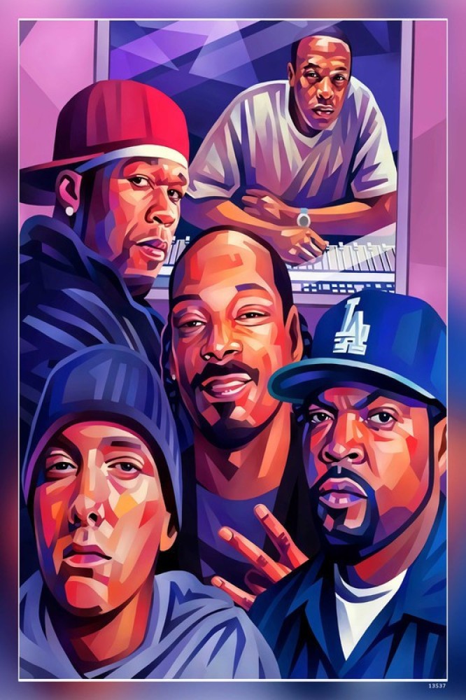 Eminem Ice Cube Snoop Dogg 50 Cent Dr. Dre Poster Canvas Art