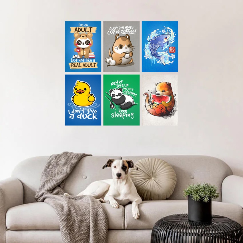 Pack of 6 Lovely Animals Quotes Poster for Home Decoration With Adhesive  Tape Paper Print - Animals, Animation & Cartoons, Quotes & Motivation  posters in India - Buy art, film, design, movie