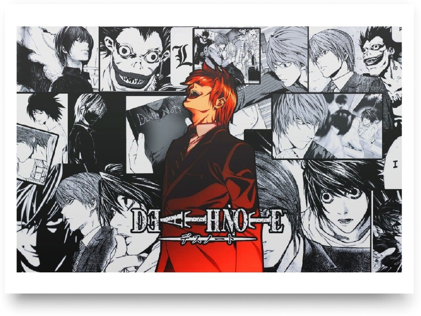 ANIME POSTER FRAME - DEATH NOTE MANGA - Black Framed Wall Poster For Home  And Office With Frame, (12.6*9.6) Photographic Paper - Abstract,  Decorative, Nature, Pop Art, Abstract, Minimal Art, Animation 