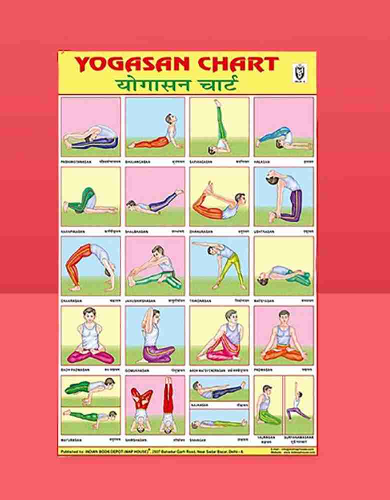 Yoga Poses Posters, Sturdy and Both Side Laminated