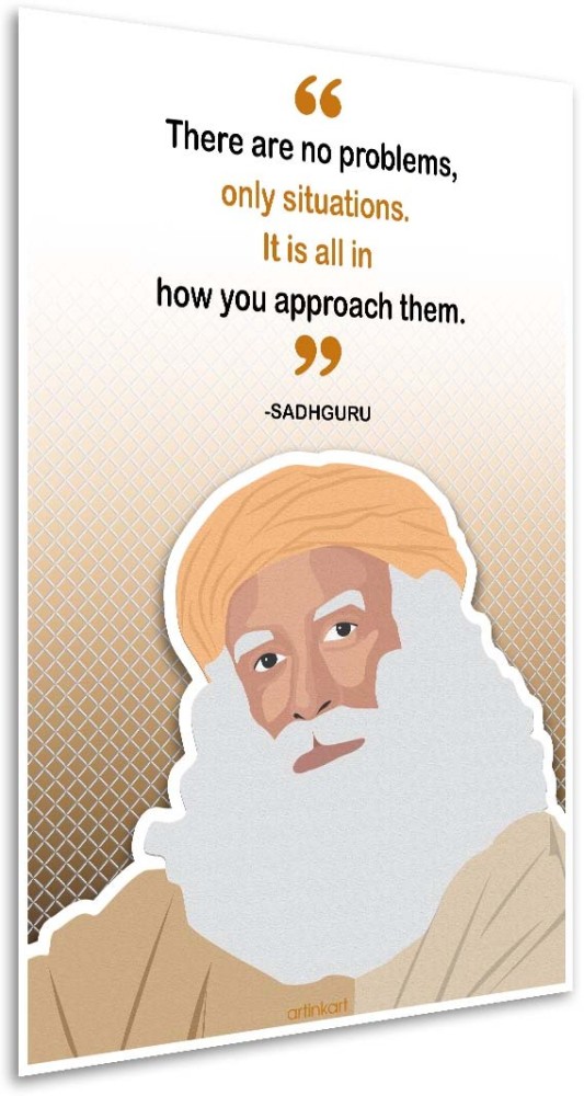 Sadhguru Indian Yoga Guru Portrait Quotes Celebrity Quotes Vintage Art  Poster (3) Canvas Painting Posters And Prints Wall Art Pictures for Living  Room