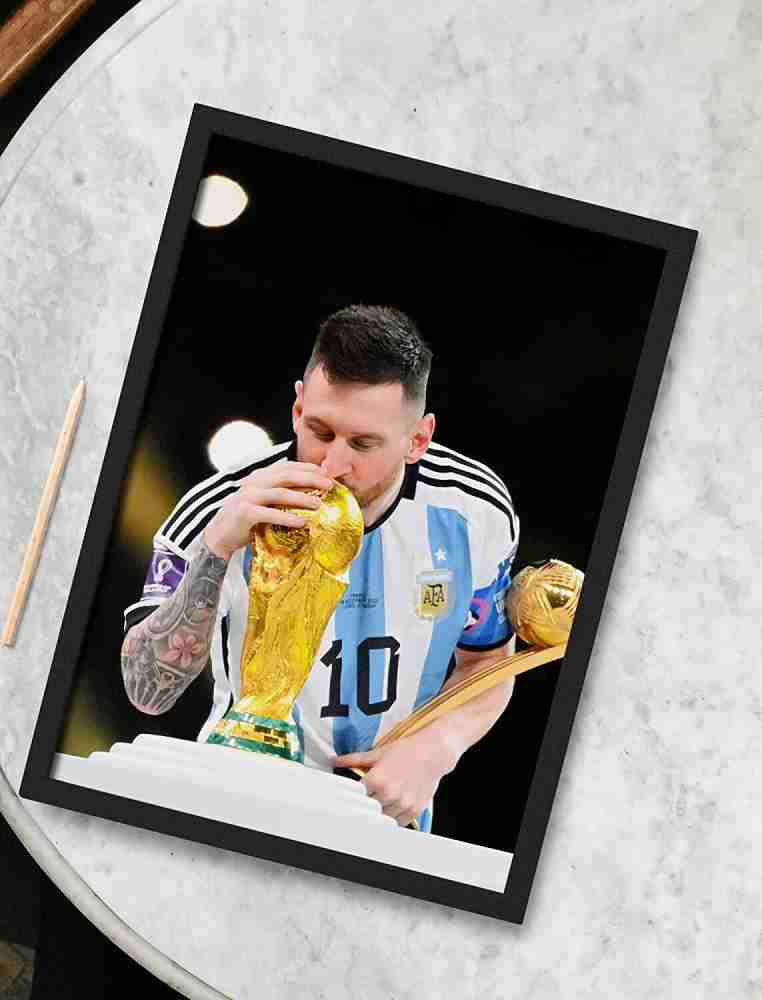 Lionel Messi Official FIFA World Cup Signed 2022 Football In Acrylic Case