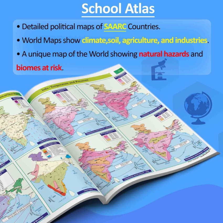 SMALL - 100 WORLD POLITICAL OUTLINE MAP FOR SCHOOL, 2 IN 1 WORLD POLITICAL  AND PHYSICAL MAP IN ENGLISH and SCHOOL ATLAS (ENGLISH) - MAPLITHO