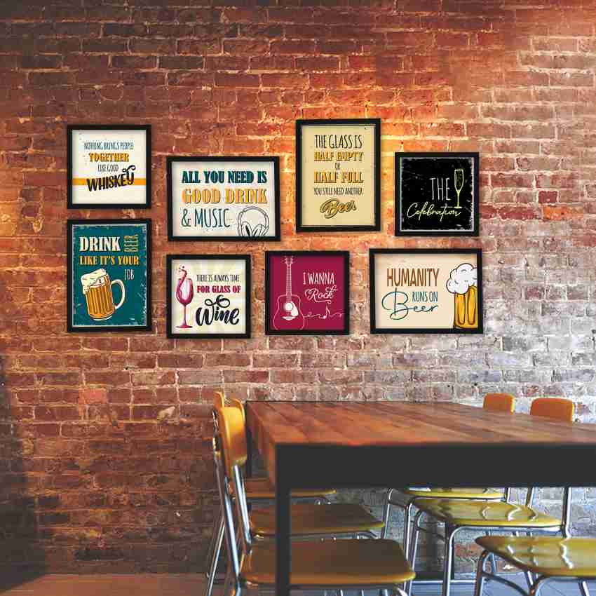 Bar Quotes Frames - KItchen Wall Decor - Wall Posters with Frame
