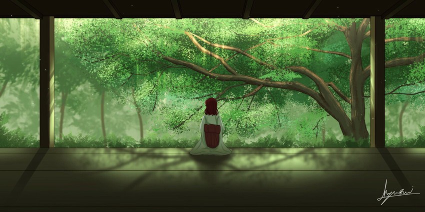 HD wallpaper: Anime, Scenery, Trees, River | Wallpaper Flare
